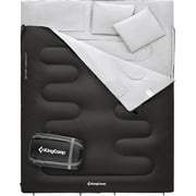 KingCamp Double Sleeping Bag 20 Degrees Sleeping Bag Lightweight 2 Person Sleeping Bags for Adults 87”x59” Black